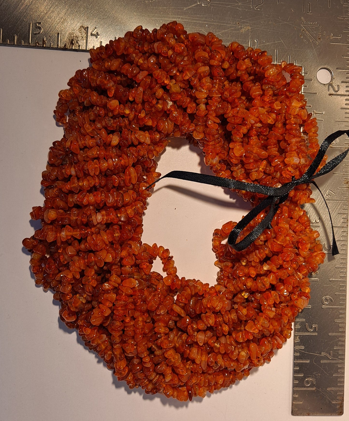 Single strand Carnelian chip